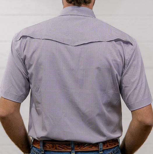 THE HEIRLOOM SQUARES PURPLE PERFORMANCE SHIRT