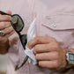 THE RANCH ROWS SS  PERFORMANCE SHIRT MAUVE STRIPE