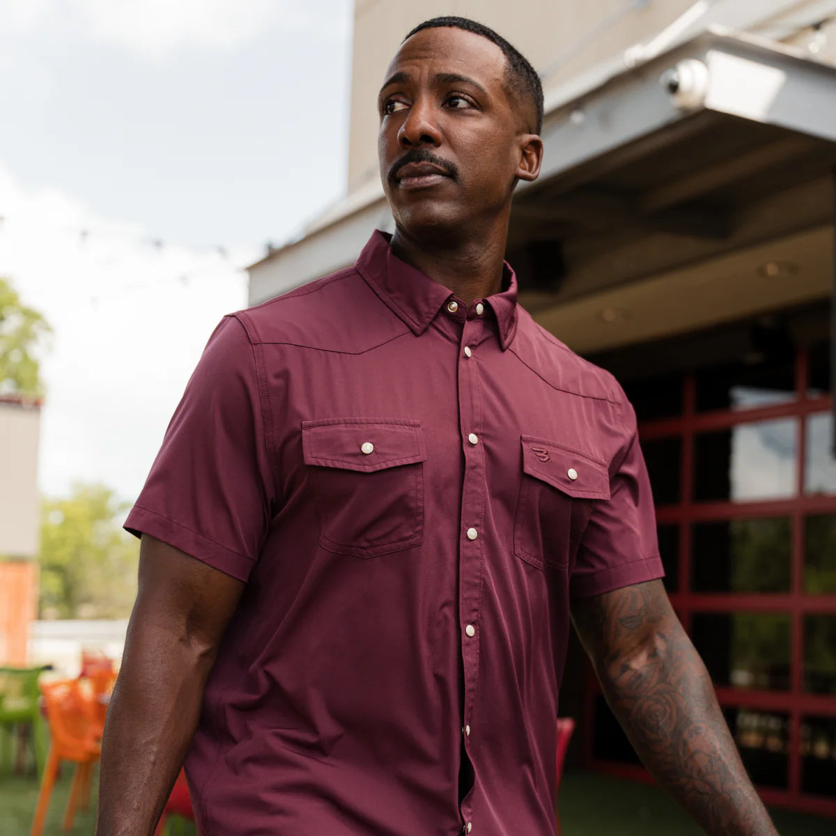 PERFORMANCE WESTERN SHIRT MAROON