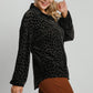 VELVET PRINTED BLACK LONG SLEEVE TOP