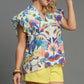 WATER PAINT FLORAL TOP