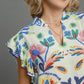 WATER PAINT FLORAL TOP