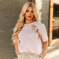 WESTERN CAMEL EMB PINK SS TOP