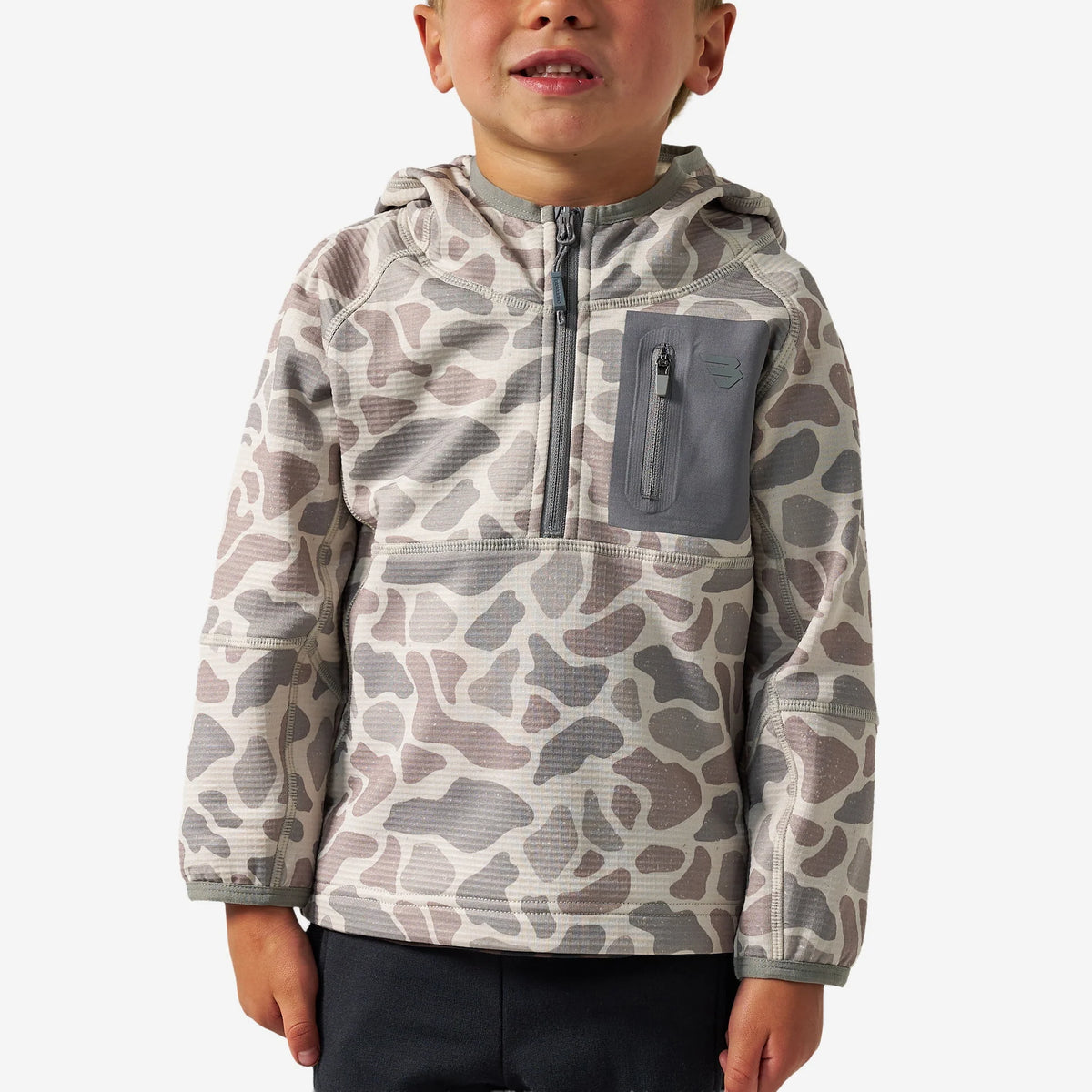 YOUTH BLAZE TEACH QUARTER ZIP CLASSIC DEER CAMO
