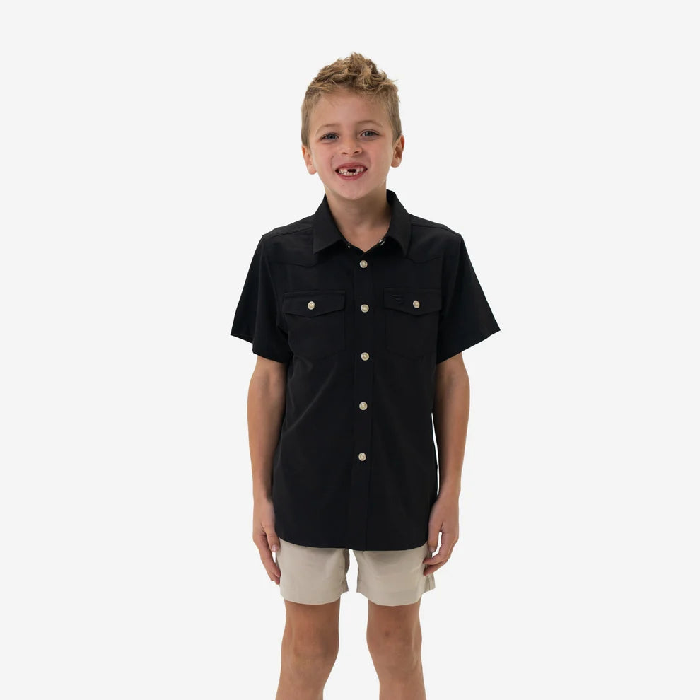 YOUTH PERFORMANCE SHIRT SOLID BLACK