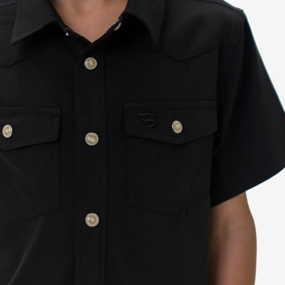 YOUTH PERFORMANCE SHIRT SOLID BLACK