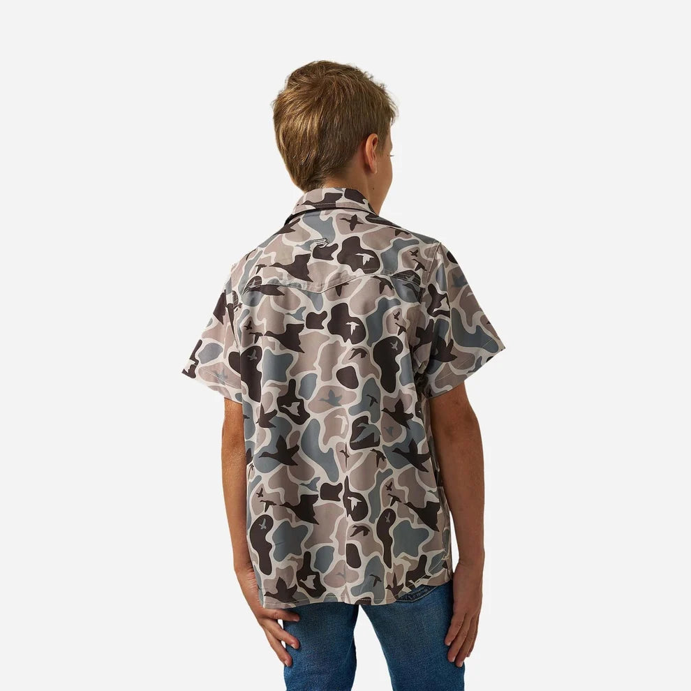 YOUTH PERFORMANCE SHIRT MALLARD MAYHEM CAMO