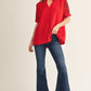 LEOPARD CONTRAST RED TOP