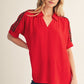 LEOPARD CONTRAST RED TOP