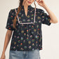 SCALLOP NECK BLACK TOP