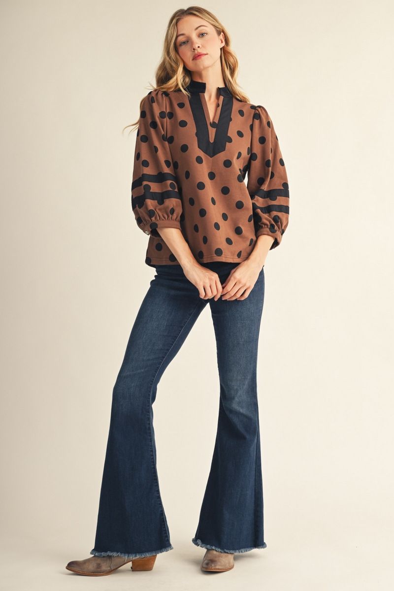 DOTTIE DOT BROWN TOP