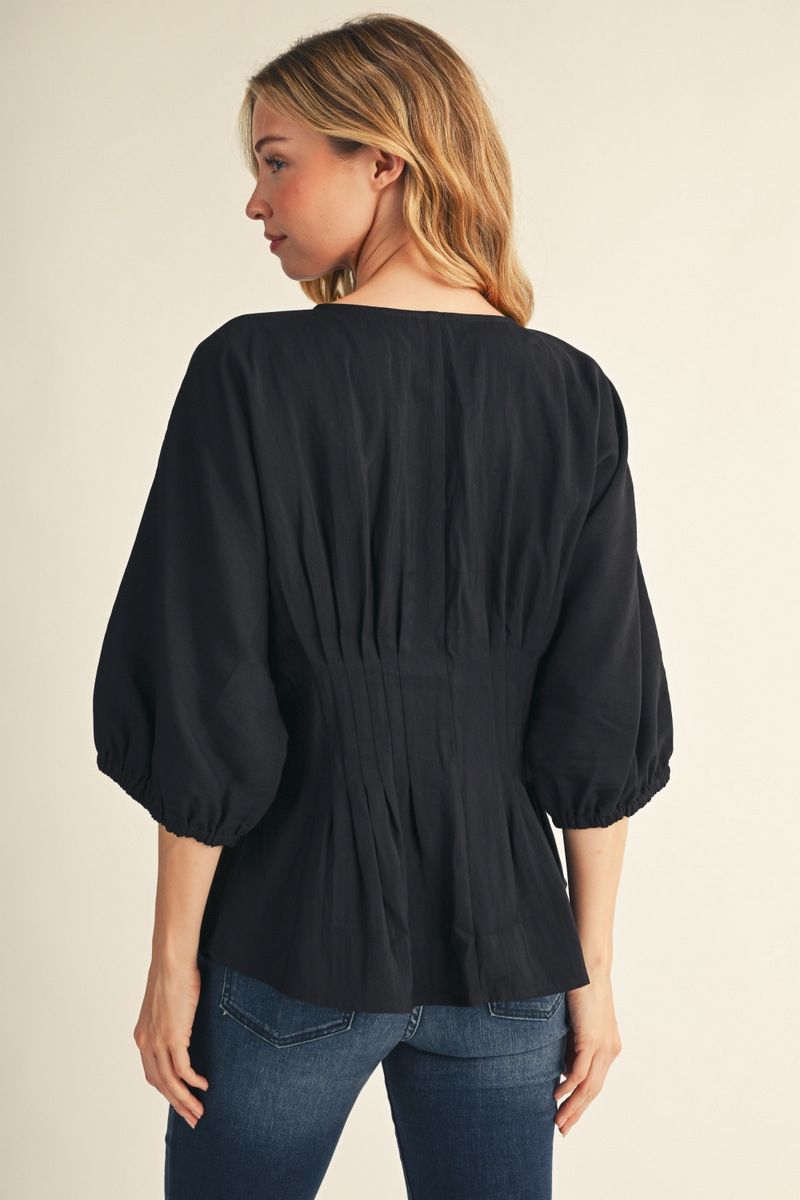 SOLID BACK PEPLUM TOP