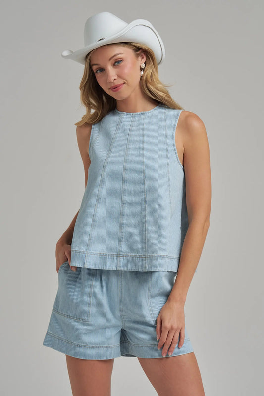 PIN STRIPE DENIM SET