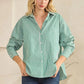POCKET STRIPE BUTTON-UP TOP