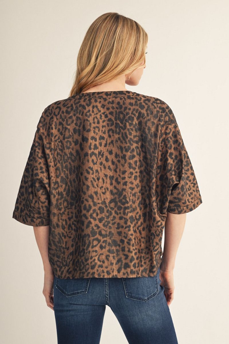 METALLIC LEOPARD SS TOP