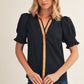 CONTRAST ACCENT BLACK TOP