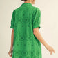 SCALLOP HEM GREEN DRESS