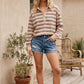 STRIPED OATMEAL POLO LS