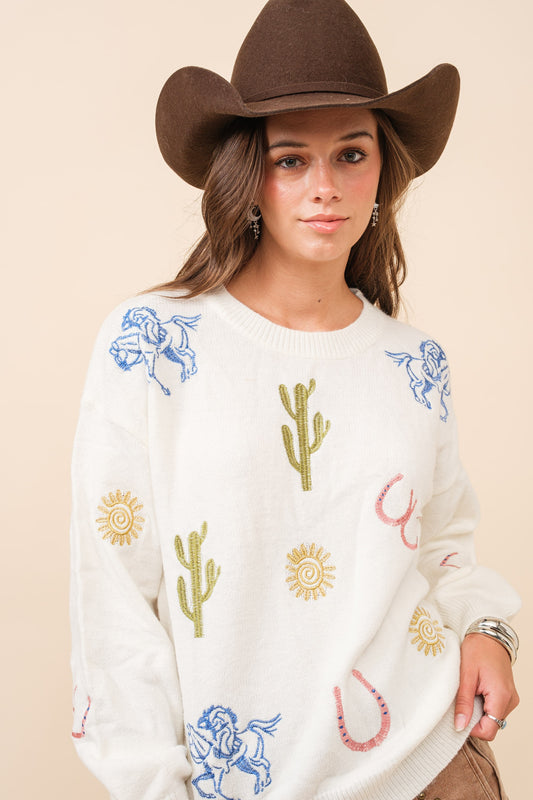 WESTERN GRAPHIIC SWEATER