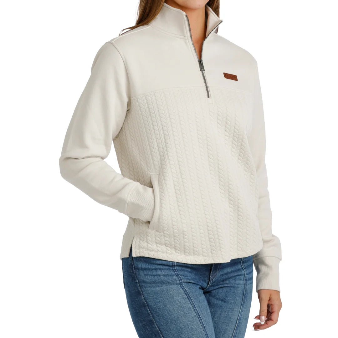 WM CREAM 1/4 ZIP UP