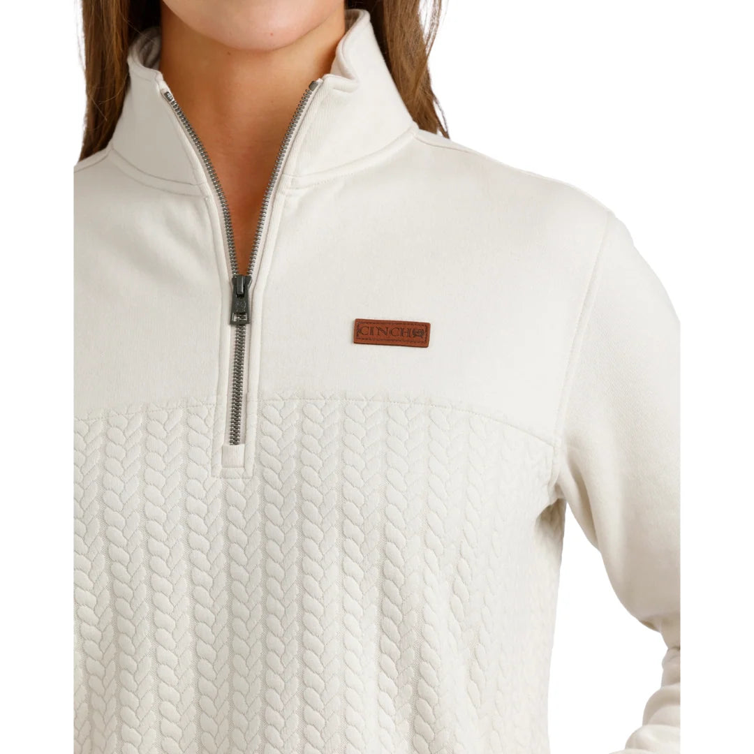 WM CREAM 1/4 ZIP UP