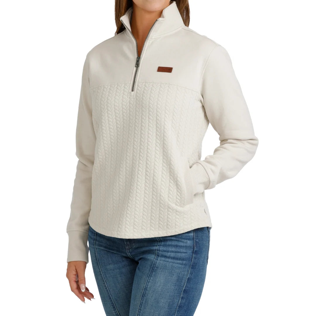 WM CREAM 1/4 ZIP UP