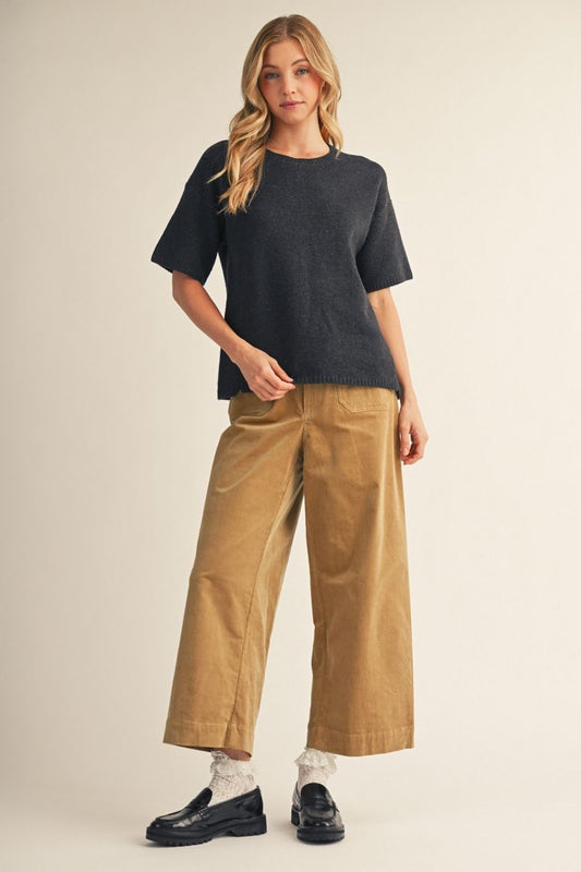 WM CHARCOAL SS TOP