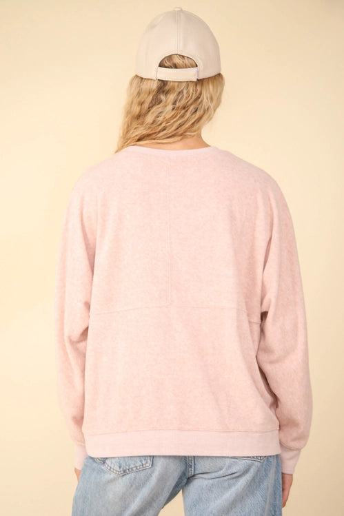 BASIC BLUSH LS SWEATER