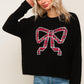 PLAID BOW WOVEN SWEATER