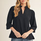 CRINKLED SOLID BLACK TOP