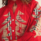 WM PLAID 3/4 RED TOP