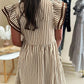DOUBLE STRIPE BROWN DRESS