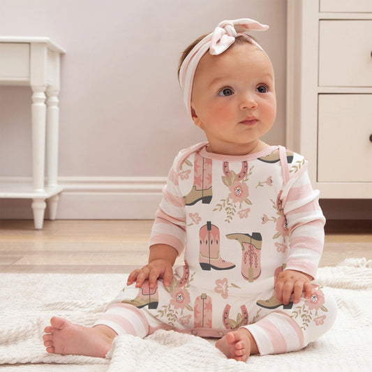 BABY COWGIR BOOTS ROMPER