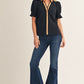 CONTRAST ACCENT BLACK TOP
