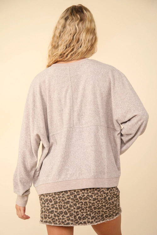 BASIC MOCHA LS SWEATER