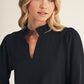 CRINKLED SOLID BLACK TOP