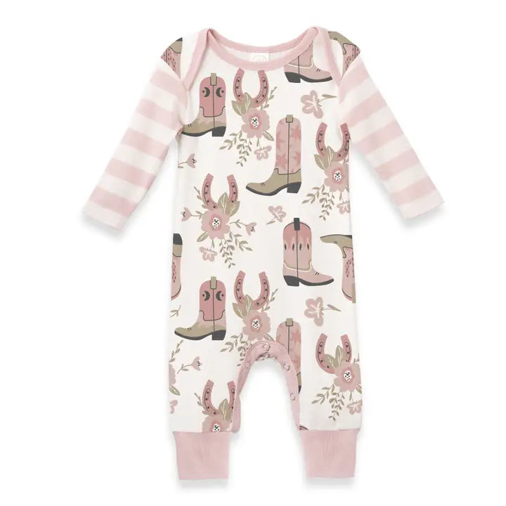 BABY COWGIR BOOTS ROMPER