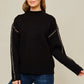 STITCHED BLACK SWEATER