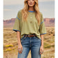 STRIPE OVERSIZED YELLOW/BLUE TOP