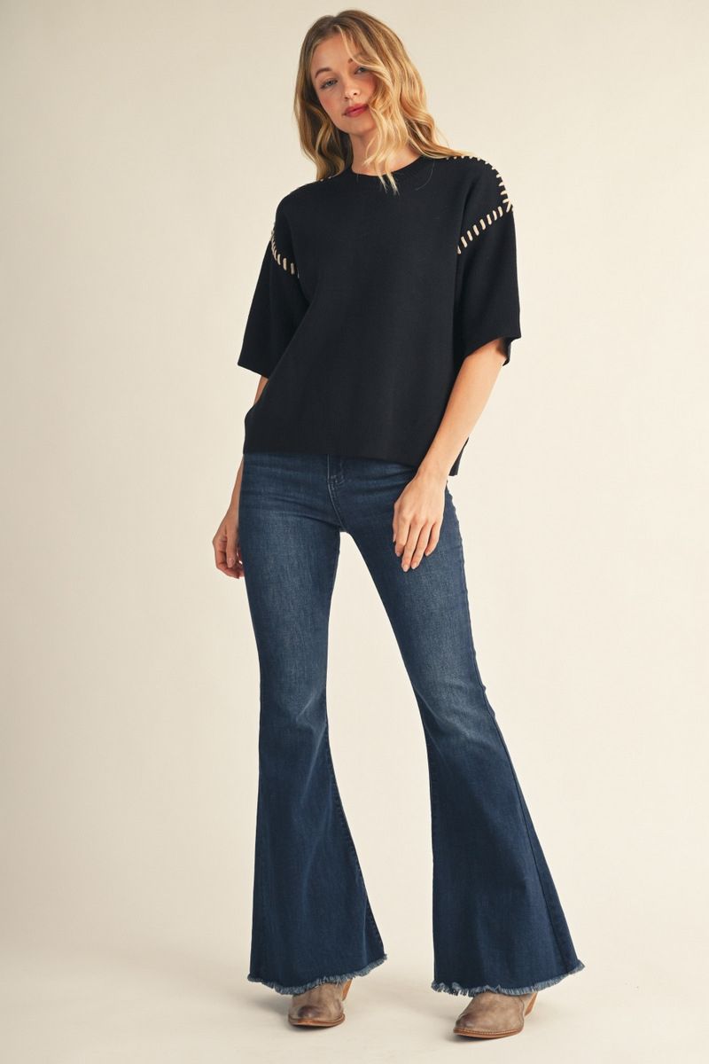 STITCH SEAM BLACK TOP