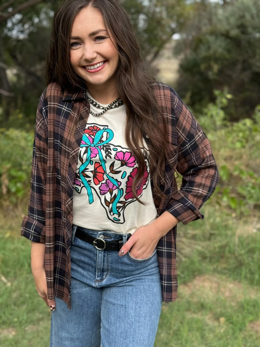 LAUREN FLORAL TX LONG SLEEVE TEE