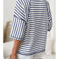 STRIPE KNIT HEM DARK BLUE  TOP