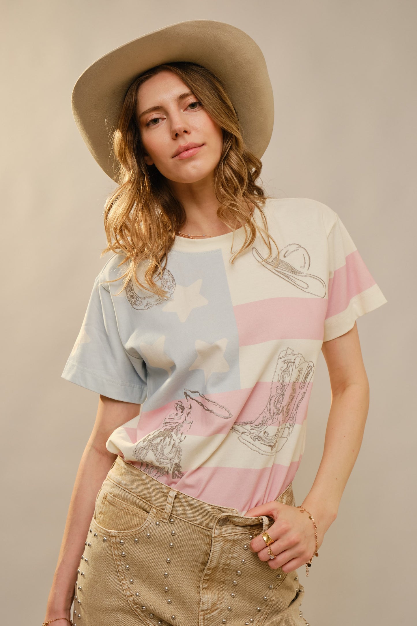 AMERICAN FLAG EMB SS