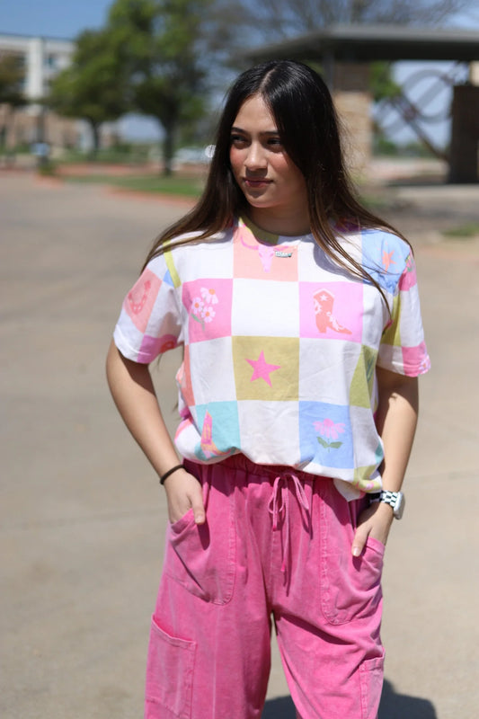 Cowgirl Checker Tee