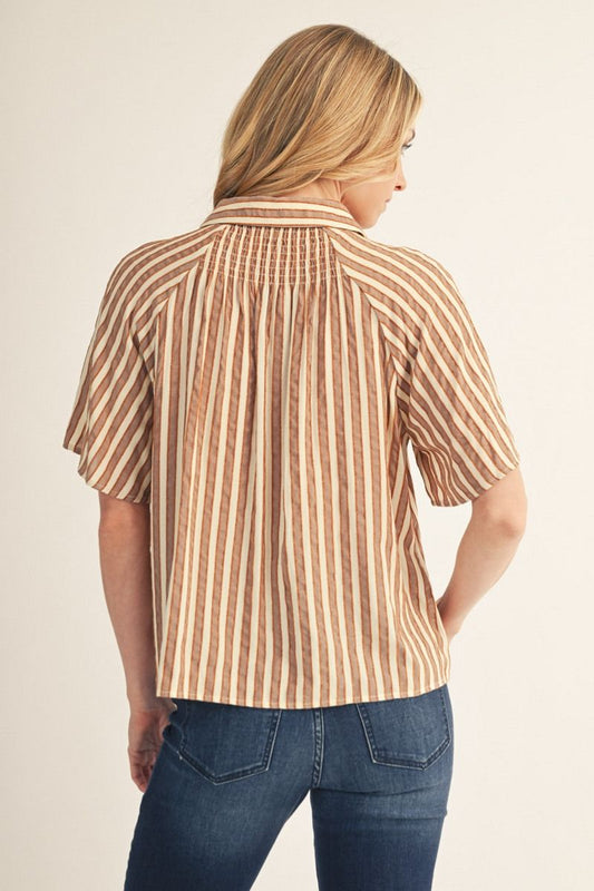 LOTTA RUFFLE MOCHA TOP
