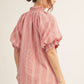 NOTCHED STRIPE RED TOP