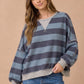 HACCI NAVY/GREY STRIPED LS