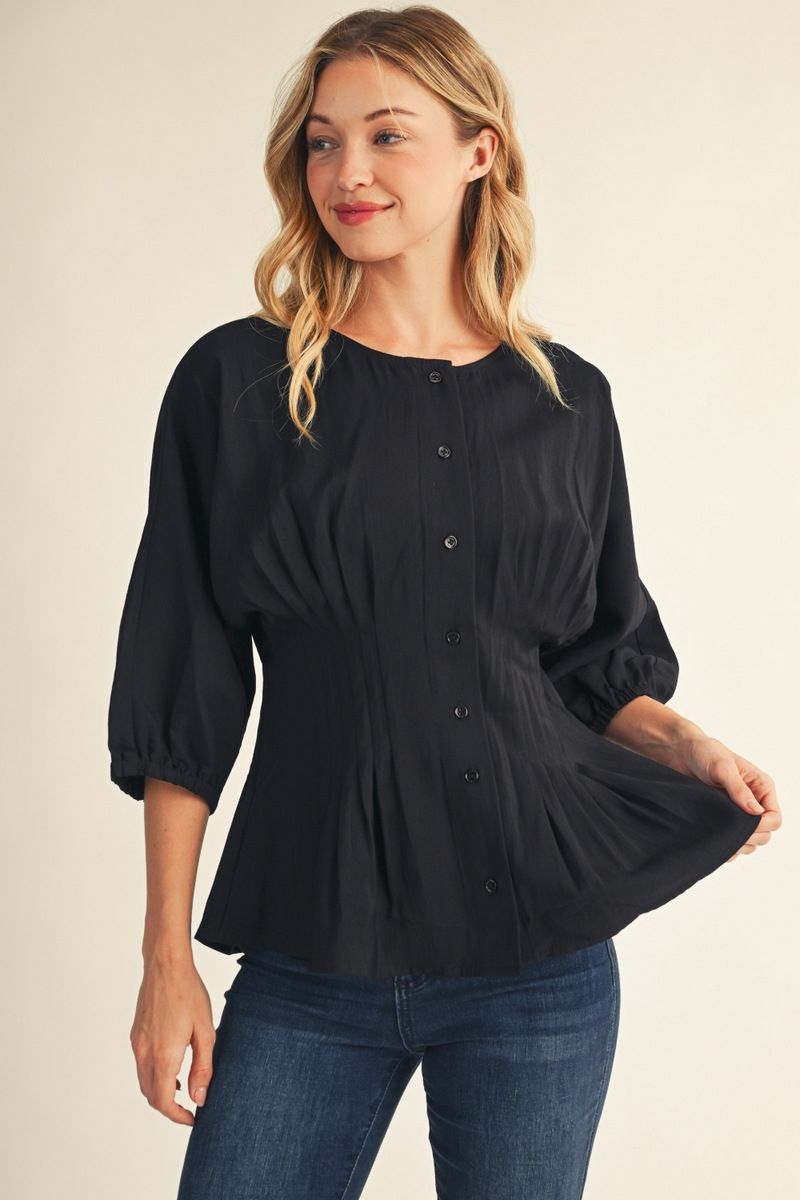SOLID BACK PEPLUM TOP