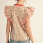 LAYERED CAP SLEEVE RED TOP