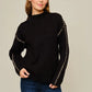 STITCHED BLACK SWEATER